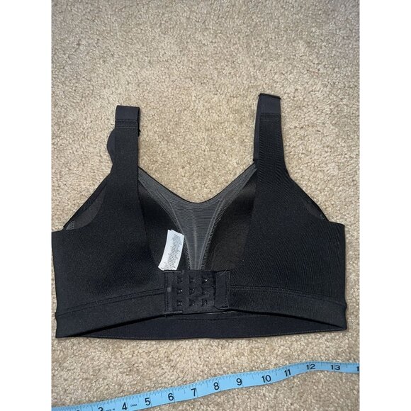 Nike Dri FIT  Black Sports Bra With Adjustable Straps Hook Closure High Impact - Picture 3 of 4